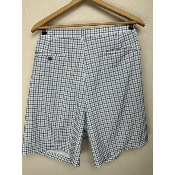 Roundtree & Yorke Performance Shorts Men’s 44B Blue White Plaid Golf Preppy - Picture 9 of 16